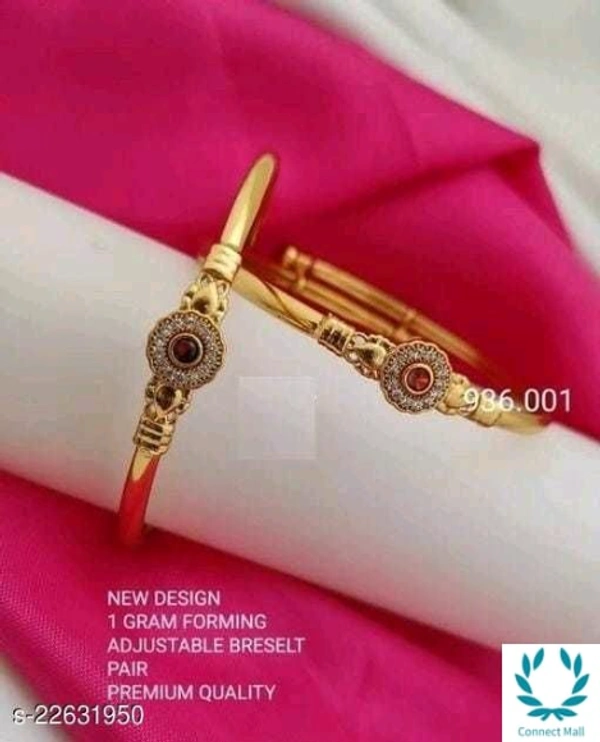 ALLURE New Design Adjustable 1 Gram Gold Plated High Standard Fancy Bangles For women - Adjustable, Alloy, Bangle Style, Pack of1